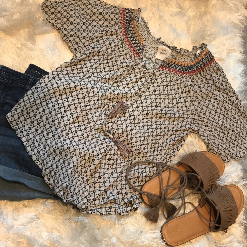 Knox rose peasant top
